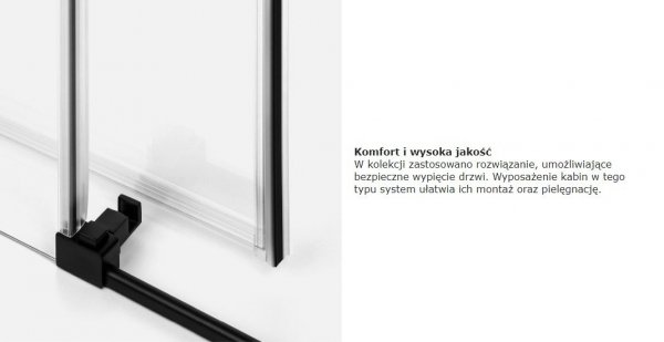 NEW TRENDY Kabina prysznicowa SOFTI BLACK 120x80x200 EXK-3975