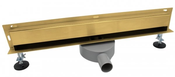 AQUALINE Odpływ liniowy ŚCIENNY ZŁOTY OBROTOWY 360° - 90 cm SR04GL900