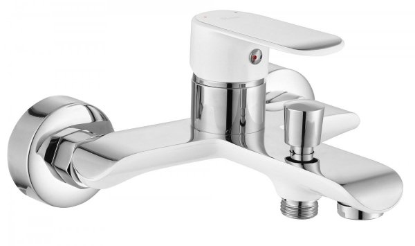REA - Bateria wannowa BLOOM White Chrome  Biało-Chromowa