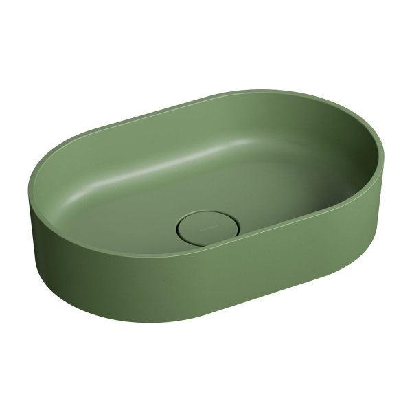 OMNIRES Share Umywalka nablatowa z kompozytu 55 x 36 cm OVO M+ OVOUNOL olive (OL)