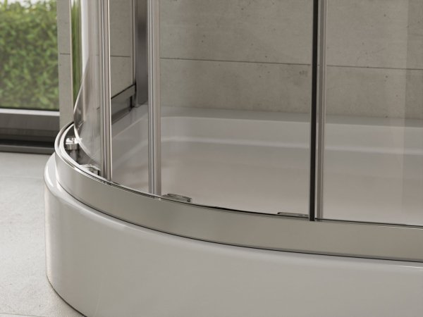 BESCO Kabina prysznicowa półokrągła Modern Chrom 90 x 190 MP-90-190-C