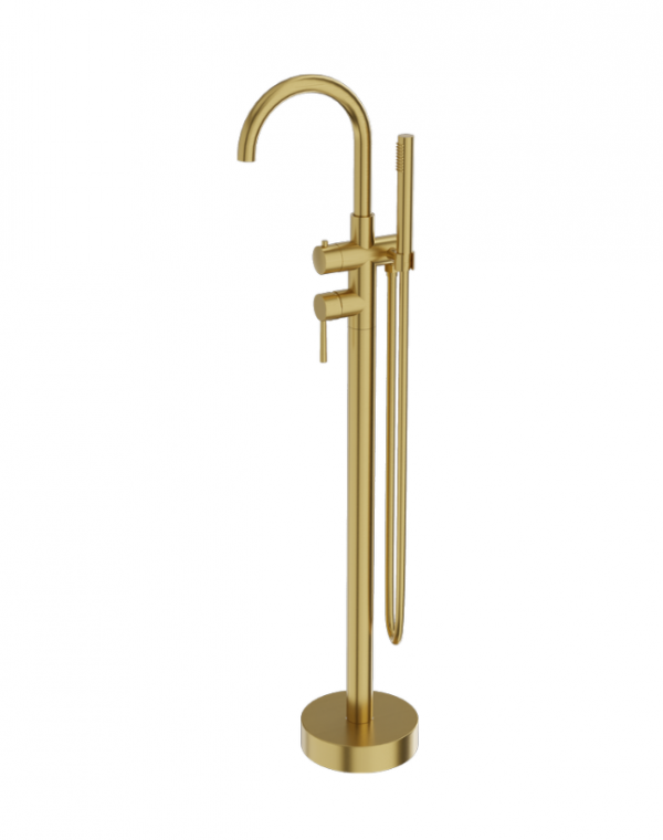 LAVITA Bateria wannowa wolnostojąca okrągła Orion Brushed Gold 