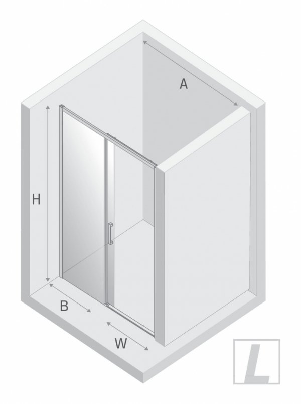 NEW TRENDY Drzwi wnękowe PRIME GUNMETAL BRUSHED 1D P 160x200 szkło czyste 6mm Active Shield 2.0 D-0898A