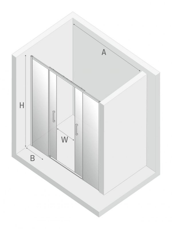 NEW TRENDY Drzwi prysznicowe wnękowe przesuwne PRIME 150x200 D-0335A