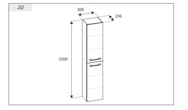 AQUAFORM - słupek wiszący dwu drzwiowy MADRID czarny połysk  AQ.401-164350