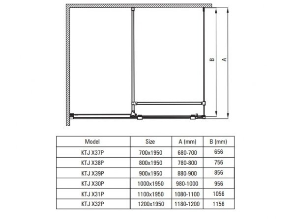 DEANTE - Ścianka prysznicowa PRIZMA walk-in 110 cm chrom  KTJ_031P
