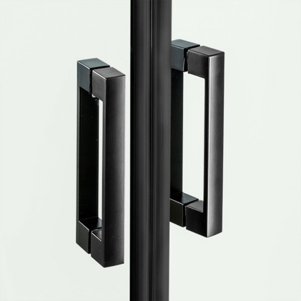 NEW TRENDY - Kabina kwadratowa New Renoma BLACK 80x80x195  D-0202A/D-0110B  PRAWA