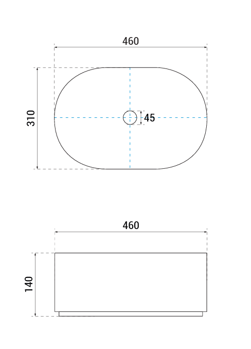 BESCO Umywalka nablatowa Lova Cera-Line 46 Matt Mokka UNCM-46-LOM