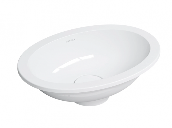 OMNIRES umywalka podblatowa, 38 x 25 cm SHELL M+ biały połysk SHELL380UPBP