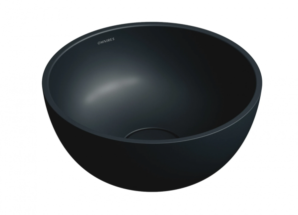 OMNIRES umywalka nablatowa, Ø35 cm SHELL M+ black lava mat SHELL350UNBLV