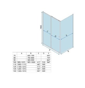 REA - Kabina Prysznicowa PRIMO SLIDE CHROM uchylne drzwi 120 + ścianka 70