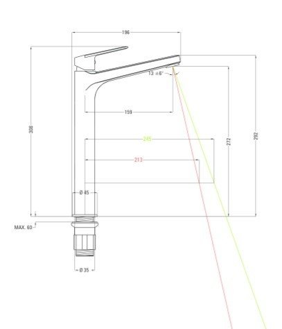 DEANTE - Bateria umywalkowa wysoka JASMIN Chrom stojąca z korkiem click-clack  BGJ 021K