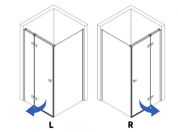 REA - Kabina Prysznicowa narożna przyścienna ATLAS 100x100 Chrom / drzwi PRAWE 100 + ścianka 100