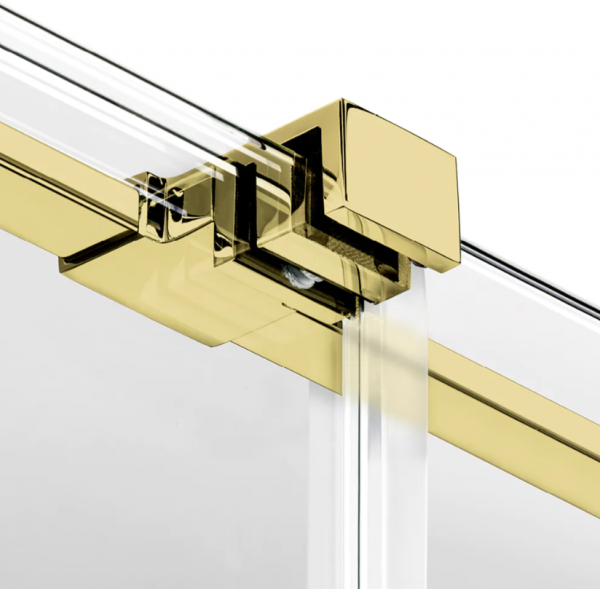 NEW TRENDY Kabina prysznicowa walk in 130x200 Smart Light Gold, przesuwna, wspornik skośny, reling EXK-6732-WU