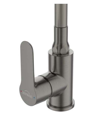 INVENA BATERIA ZLEWOZMYWAKOWA KSANTI PLUS Z RUCHOMĄ, 2F WYLEWKA, GRAFIT BZ-37-005-L
