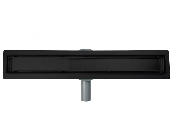 AQUALine - Odpływ liniowy podłogowy 2w1 pod płytkę CZARNY Matowy Obrotowy syfon 70cm R04BK700