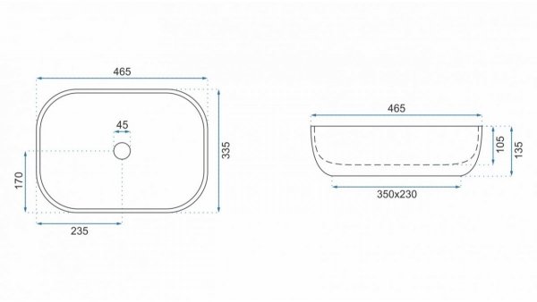REA - Umywalka nablatowa LIVIA BEIGE BEŻ