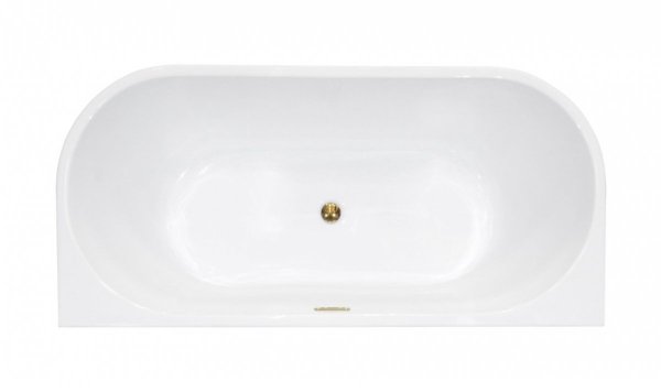 BESCO Wanna wolnostojąca Vica New 150x80 + klik-klak czarny z przelewem slim #WAS-150VNCZ