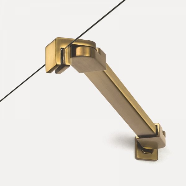 NEW TRENDY Kabina prysznicowa NEW SOLEO GOLD BRUSHED 1D kwadratowa U 110x110x195 szkło czyste 6mm Active Shield 2.0 - z el. stałym K-4216