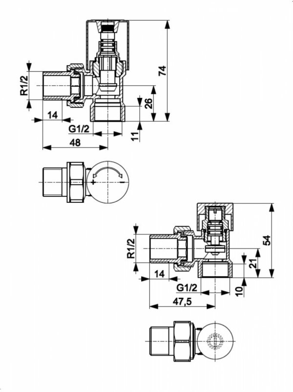 ARMATURA KRAKÓW KFA zestaw grzejnikowy, kątowy Komfort PRO, CZARNY 758-130-81-BL