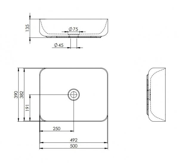 ELITA UMYWALKA NOMIA 50x39 NABLATOWA, CERAMICZNA FUME MATT 146051/RE040500057020