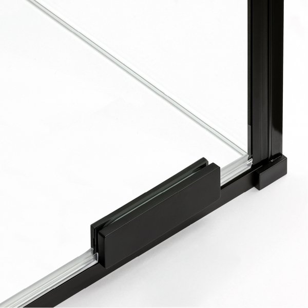 NEW TRENDY Kabina prysznicowa SMART BLACK 1D prostokątna U 110x80x200 szkło czyste 8mm Active Shield 2.0 - UCHWYT RELING EXK-6644