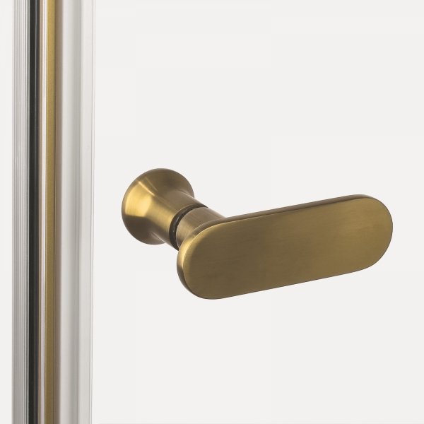 NEW TRENDY Kabina prysznicowa NEW SOLEO GOLD BRUSHED 1D prostokątna U 100x120x195 szkło czyste 6mm Active Shield 2.0 - z el. stałym K-4211