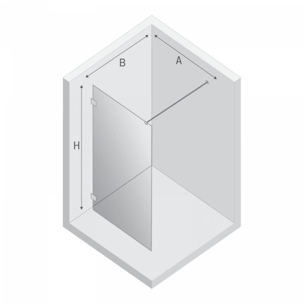 NEW TRENDY Kabina prysznicowa EVENTA COPPER SHINE WALK-IN U 60x200 szkło czyste 8mm Active Shield 2.0  EXK-6519