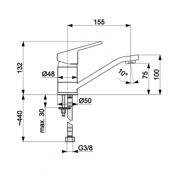 ARMATURA KRAKÓW KFA TOPAZ bateria umywalkowa 4012-715-00
