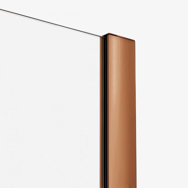 NEW TRENDY Drzwi wnękowe SMART COPPER BRUSHED 2D U 140x200 szkło czyste 8mm Active Shield 2.0 EXK-7662