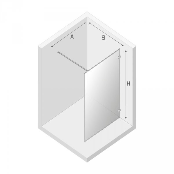 NEW TRENDY Kabina ścianka walk-in Avexa White 140x200 czarna aluminiowa ramka szkło 6mm EXK-2915