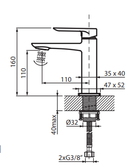 VEDO Bateria umywalkowa ALETTA VBA5001/CH