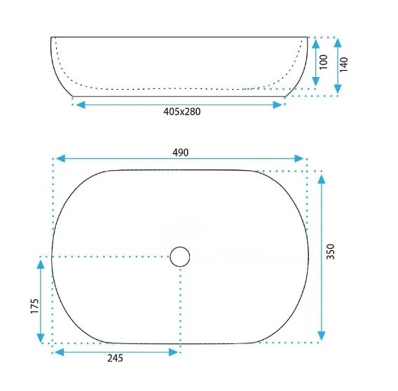 REA - Umywalka nablatowa LISA Beige Shiny