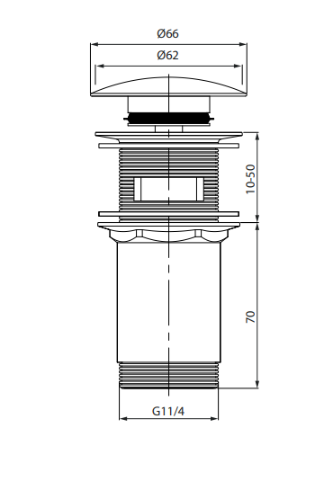 CERSANIT AUTOMATYCZNY UNIWERSALNY KOREK KLIK-KLAK ZŁOTY SZCZOTKOWANY S951-847