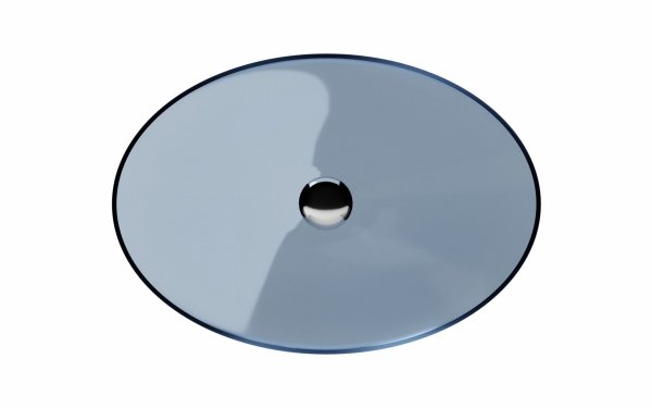 BESCO Umywalka 50x35 Anya Ocean Breeze + maskownica czarny matt #UMA-50-OBB