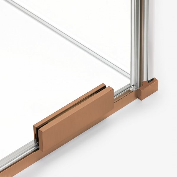 NEW TRENDY Drzwi wnękowe SMART COPPER BRUSHED 2D U 150x200 szkło czyste 8mm Active Shield 2.0 EXK-7663