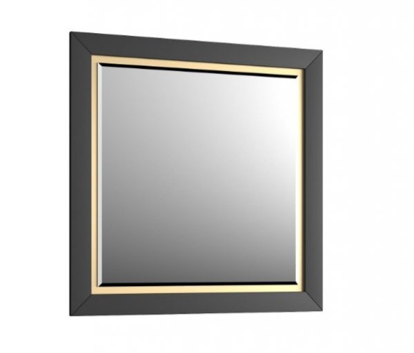 KROFAM - Lustro CHIC 80x80cm, czarna satyna CH 8095-45/43Z-W