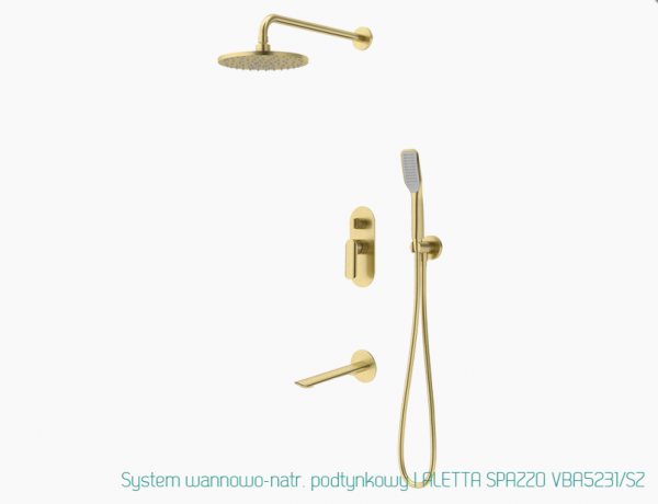 VEDO System wannowo-natr. podtynkowy deszczownica 250mm I ALETTA SPAZZO / Nr KAT: VBA5231/SZ