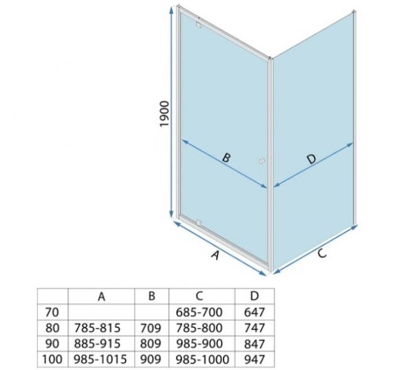 REA - Kabina Prysznicowa PRIMO SWING CHROM uchylne drzwi 100 + ścianka 90