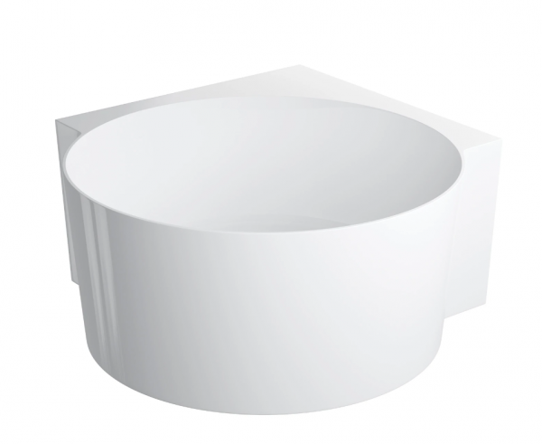 OMNIRES wanna narożna okrągła, 120 x 120 cm biały połysk OVO M+ OVO120WNBP