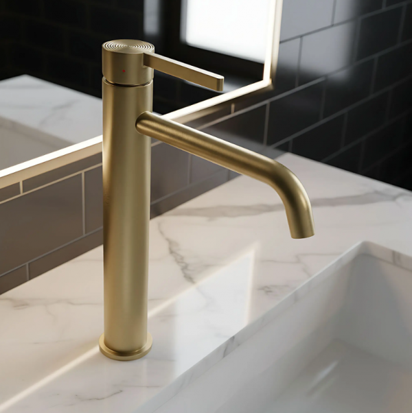 REA Bateria umywalkowa Rea Foster Złoty Szczotkowany Wysoka