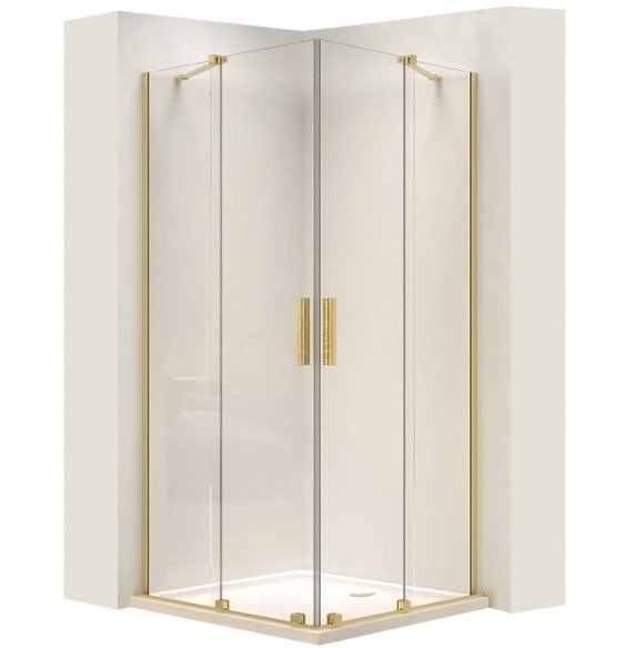 REA - Kabina Prysznicowa MONTANA Double Gold Brush / Złota Szczotkowana 90x90