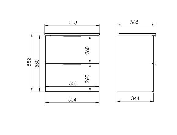 ELITA Zestaw z umywalką SET STREET PLUS 50 x 53 x 34 (cm) 2S DĄB CANELA PDW 168903