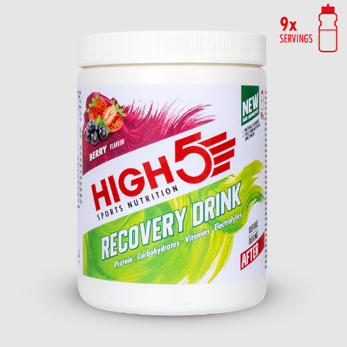 High5 Recovery Drink napój węglowodanowo-białkowy z witaminami i minerałami o smaku jagodowym 450g