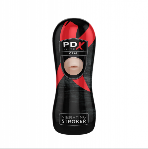Masturbator Pipedream PDX Elite Vibrating Oral Stroker Light