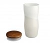Kubek termiczny ceramiczny 400 ml z dwiema ściankami AMBI biały/beżowy