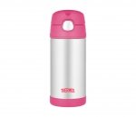 Kubek dla dzieci ze słomką Thermos FUNtainer 355 ml (stalowy/różowy)