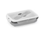 Lunchbox z łyżko-widelcem hermetyczny SLICK 640 ml (szary)