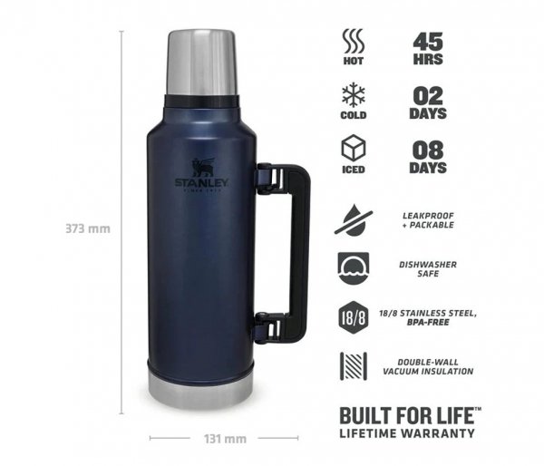 Termos stalowy Stanley LEGENDARY CLASSIC 1900 ml z rączką granatowy NIGHTFALL