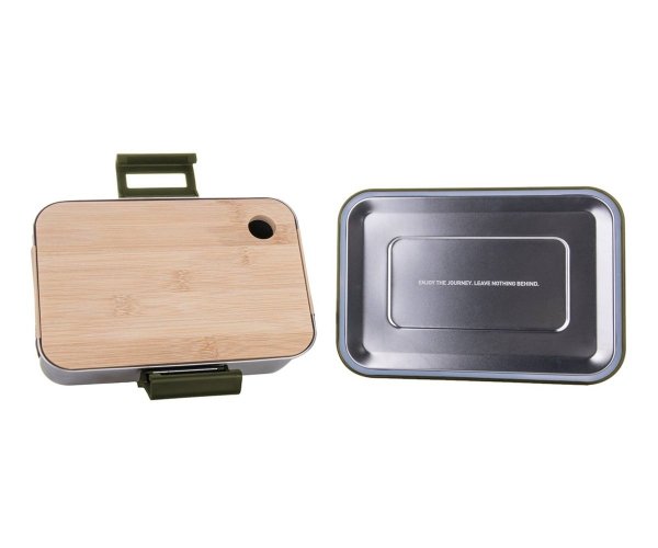 Metalowy Lunchbox MIZU 2150 ml z deską do krojenia zielony Safari Green